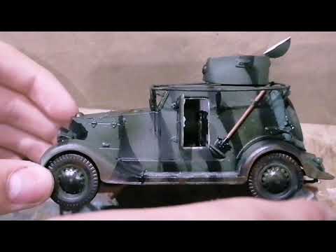 Видео: покраска модели БА-20 СОВЕТСКИЙ ЛЁГКИЙ БРОНЕАВТОМОБИЛЬ ARK models 1:35