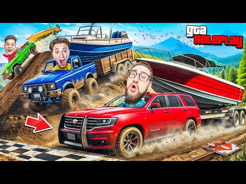 Видео: НИ ЗА ЧТО НЕ ПОТЕРЯЙ ГРУЗ! 4 ГОНКИ С ПРИЦЕПОМ! ДОСТАВЬ ЭТО ДО ФИНИША за $5.000.000! (GTA 5 RP)