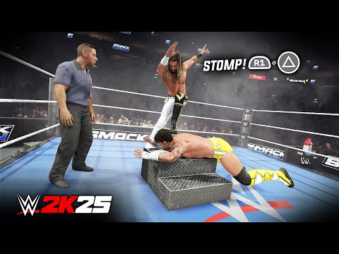 Видео: WWE 2K25 — Брутальные приемы на стальных ступенях!