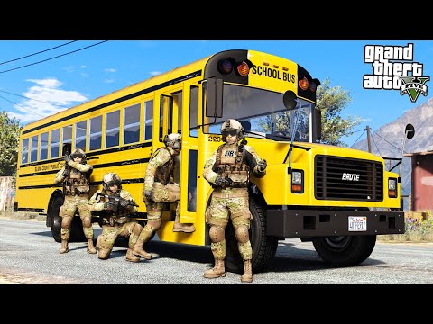 Видео: Спецназ под прикрытием ШКОЛЬНОГО АВТОБУСА! ► GTA 5 Игра за Полицейского