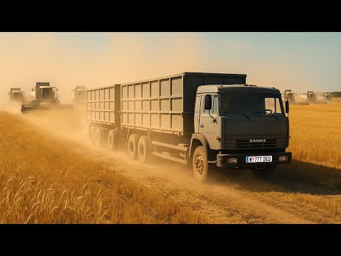 Видео: УБОРКА 🌾 УРОЖАЯ 2025... Пыль столбом, 💲цена ПАДАЕТ... Камаз дальнобой
