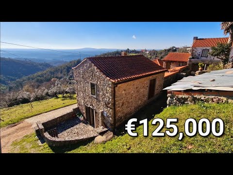 Видео: Прекрасно отделанный каменный дом с потрясающим видом на Центральную Португалию.