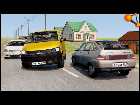 Видео: ШАШКИ На МИНИВЕНЕ! ФОЛЬКСВАГЕН ТРАНСПОРТЕР! - BeamNg Drive