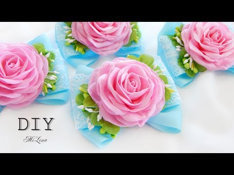 Видео: БАНТИКИ С РОЗАМИ, МК / DIY Roses Hair Bow