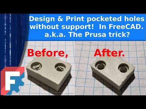 Видео: 3D-печать — проектирование углублений, которым не нужна поддержка в FreeCAD, также известных как ...