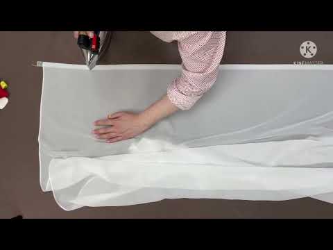 Видео: Полезный фрагмент из онлайн курса "Тюль на сборке ". Репсовая тесьма по низу тюля.