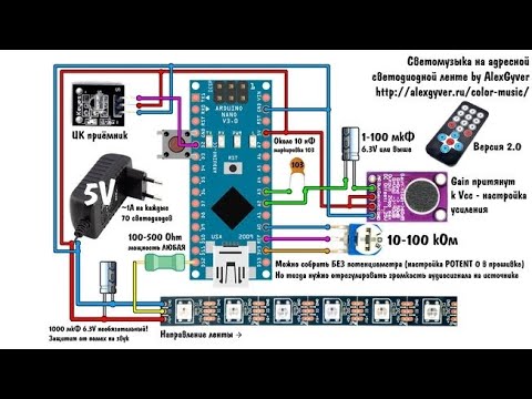 Видео: Светомузыка по проекту #AlexGyver #Arduino #diy