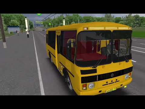 Видео: ПАЗ 32053 на 670 маршруте на карте Чугуев. Omsi 2.