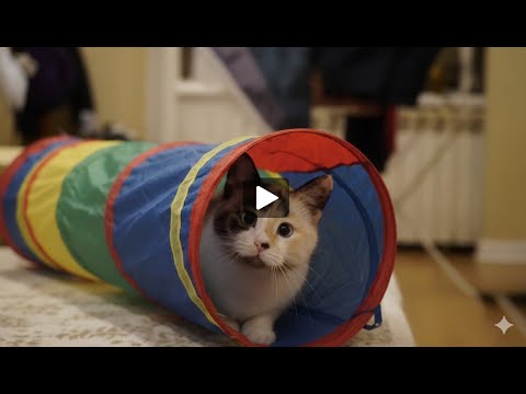 Видео: Кошка Мурпи и её первый тоннель 🐾 | 3 дня веселья и безумия!
