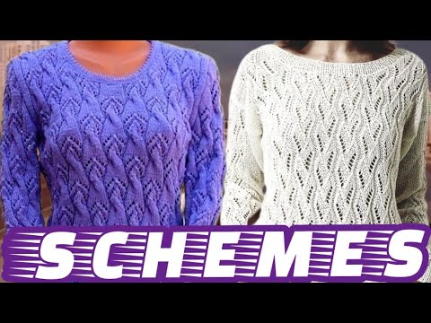 Видео: Классные вязаные пуловеры со схемами. Cool knitted pullovers with patterns.