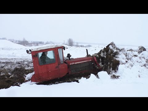 Видео: ДТ 75 против навоза и снега! Ремонт трактора и расчистка снега!