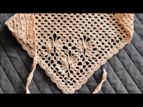 Видео: Вязаная косынка крючком #crochet #crochettutorial #handmade #knitting #summerfashion