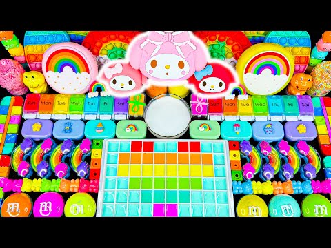 Видео: ASMR-слайм 🌈 Радужный слайм Май Мелоди, глина, макияж и блёстки | Смешиваем случайные вещи в слайм