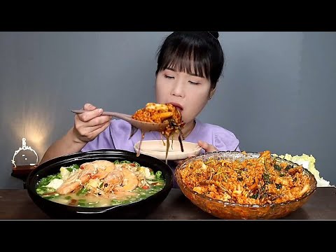 Видео: Пиканный бибимбап, дюнджанг-джигае мукбанг