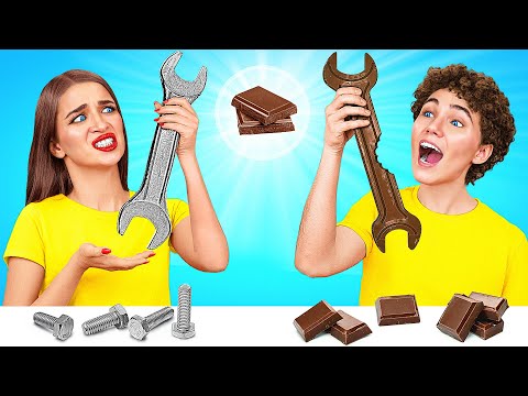 Видео: Челлендж. Шоколадная Еда vs Настоящая еда | Съедобная Битва от Trend DO Challenge