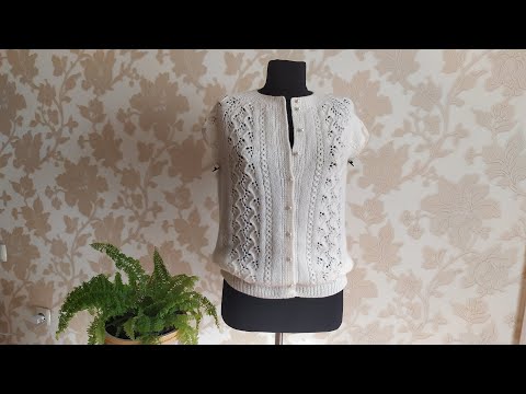 Видео: Ажурный кардиган "Нежность" спицами. Часть 4. Рукава.
