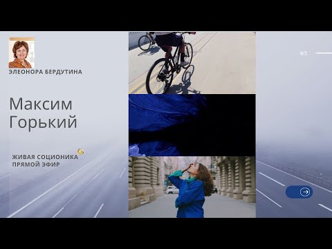 Видео: МАКСИМ ГОРЬКИЙ, интервью в прямом эфире Элеоноры Бердутиной, Живая соционика