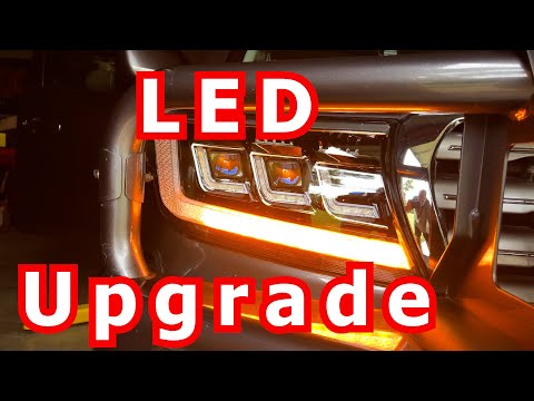Видео: Установка и обзор светодиодных фар и последовательных дневных ходовых огней | Landcruiser 200 Series