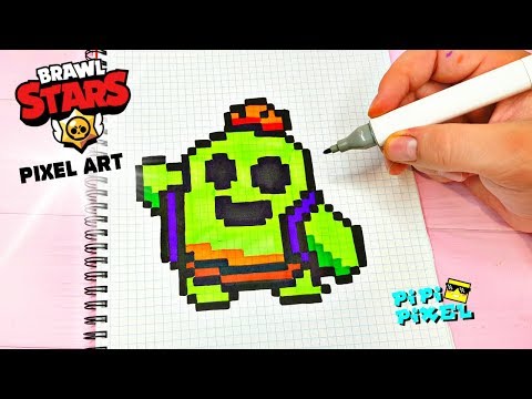 Видео: СПАЙК из ИГРЫ BRAWL STARS РИСУНКИ ПО КЛЕТОЧКАМ -PIXEL ART