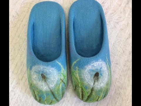 Видео: Уваливание пяточки для шлепок тапочек. Валяние из шерсти. Мастер класс. Felting