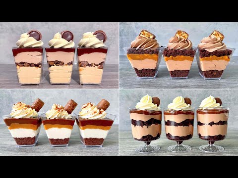 Видео: Десертные стаканчики Toffifee, Snickers, Twix и Nutella. 4 простых рецепта десерта без выпечки.
