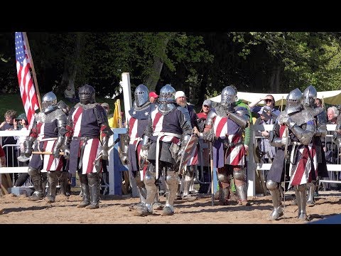 Видео: Сборная США по средневековым рыцарям против Англии 16 на 16 в Скон-Палас, Шотландия, в рамках чем...