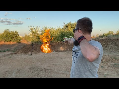 Видео: СТРЕЛЬБА ИЗ РОГАТКИ С АЛИЭКСПРЕСС РАЗНЫМИ КАЛИБРАМИ