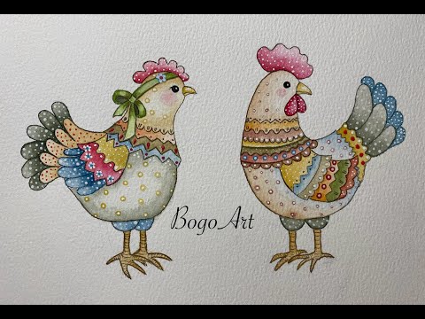 Видео: МК "Курочка и Петушок" Часть 2, ватная игрушка в смешанной технике.DIY "Hen and Cockerel" Part 2.