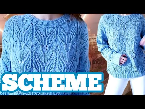 Видео: Схема и описание: Изящный джемпер японским узором Pattern: An elegant jumper with a Japanese pattern