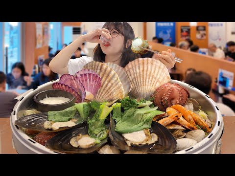Видео: Щедрое морское ассорти! Осьминог, моллюски, мини-осьминог, креветки, пельмени, сырㅣMukbang ASMR