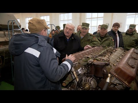 Видео: Лукашенко: Это и танковый двигатель? Будет работать?