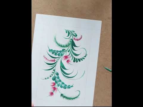 Видео: Мастер класс по петриковской росписи. Петушіння. Рисовать кошачкой. Drawing lessons.