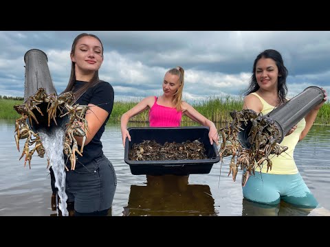 Видео: Дикие Амазонки Озера! Приготовление и Консервация Раков с Моллюсками