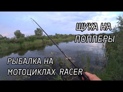 Видео: ЩУКА КЛЮЁТ! ПОППЕРЫ РУЛЯТ! РЫБАЛКА НА МОТОЦИКЛАХ RACER. #рыбалка #щука #поппер #racer #хакасия