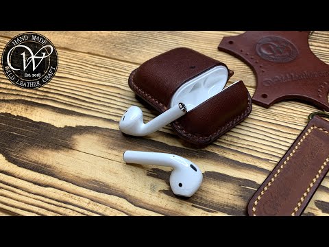 Видео: Кожаный чехол для AirPods / Vegetable tanned leather AirPods case from #wildleathercraft