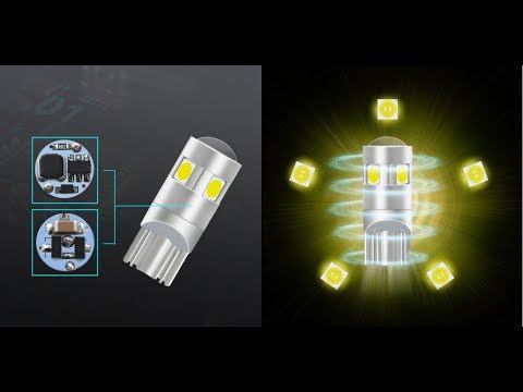 Видео: Супер яркие элитные Led лампы T10 W5W в габариты! Типа дневные ходовые огни)