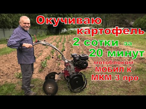 Видео: Окучиваю картофель дисковым окучником. 2 сотки за 20 минут. Мотоблоком МОБИЛ К МКМ 3 про.
