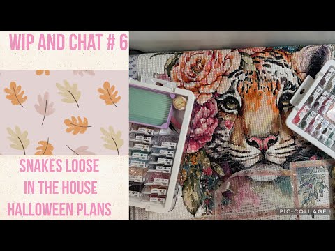 Видео: Алмазная картина Wip and chat - змеи, разгуливающие по дому - планы на Хэллоуин #wipnchat #diamon...