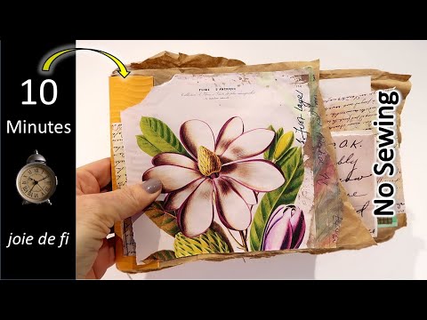 Видео: ⏰10 МИНУТ БЕЗ ШИТЬЯ. Журнал из коричневой бумаги. Экономит время на заполнение коллажами.