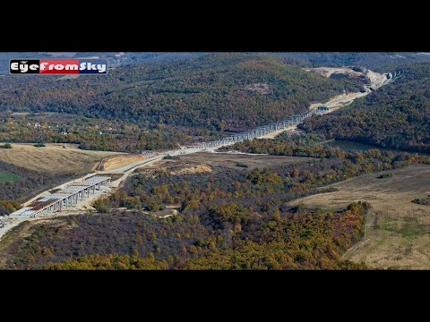 Видео: (10.11.2025) Строительство участка 2.2 «АМ Хемус» от п.в. Угарчин до п.в. Каленик (7 км) #eyefromsky
