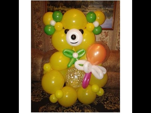 Видео: Медведь Гвидо из воздушных шаров (Bear Guido of balloons)