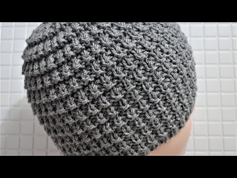 Видео: Шапка спицами. МУЖСКАЯ. МК