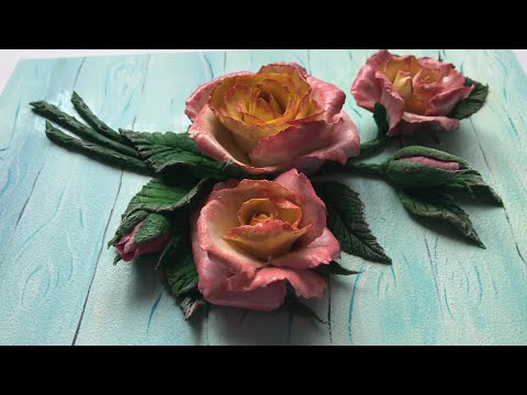 Видео: Анонс мастер-класса по изготовлению картины «Утренние розы» из солёного  теста