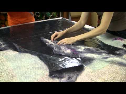 Видео: Валяние в технике "Шелковая бумага", ч.3