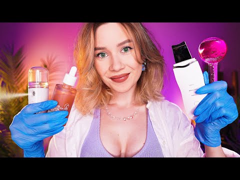 Видео: ❗️ АСМР ВРАЧ КОСМЕТОЛОГ 👩‍⚕️ Чистка Лица, Уход за Кожей, Массаж asmr doctor face exam skincare