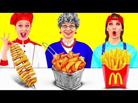 Видео: Кулинарный Челлендж: Я против Бабушки | Секретные Лайфхаки и Гаджеты от Parara Best