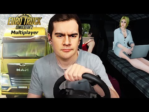 Видео: БРАТИШКИН ИГРАЕТ В Euro Truck Simulator 2 ВЕЗЕТ ФРУКТЫ С ПОДРУГАМИ В КАБИНЕ