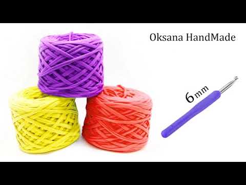 Видео: Яркая сумка из трикотажной пряжи. Мастер класс. Crochet bag