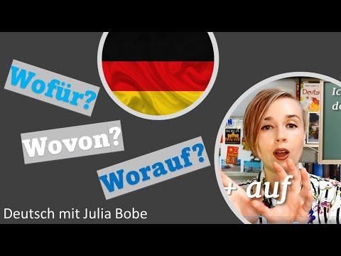 Видео: 🤪Wofür, womit, wovon! Местоименные наречия | Deutsch mit Julia Bobe