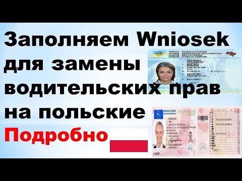 Видео: Замена водительских прав на польские, как заполнить внёсек.